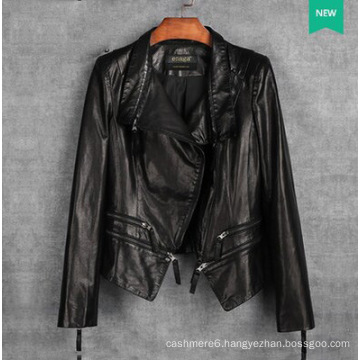 Short Genuine Leather Jacket for Women